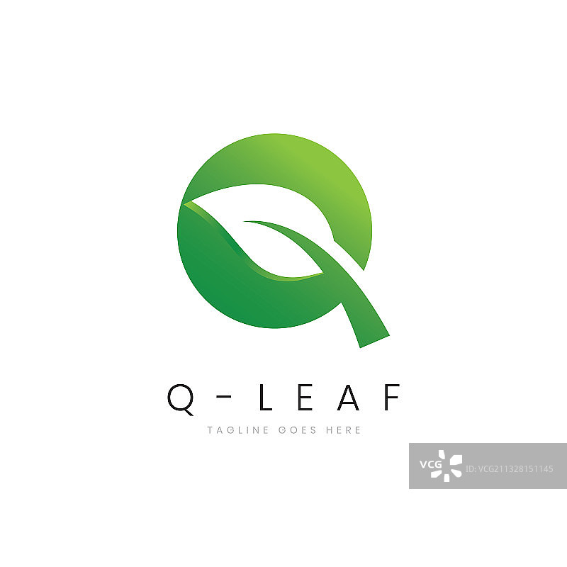 带树叶logo的Q字母图片素材