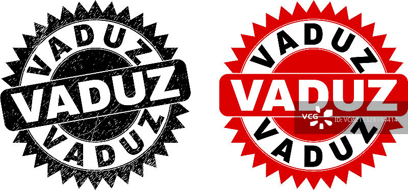 瓦杜兹黑色玫瑰花饰印章，具有不洁风格图片素材