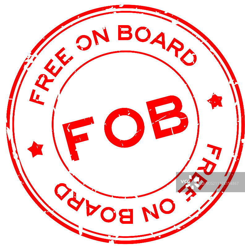 红色船上交货价格词语圆形 Grunge 橡胶印章图片素材