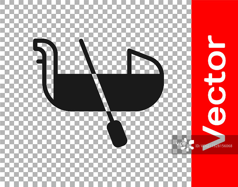 黑色贡多拉船图标图片素材