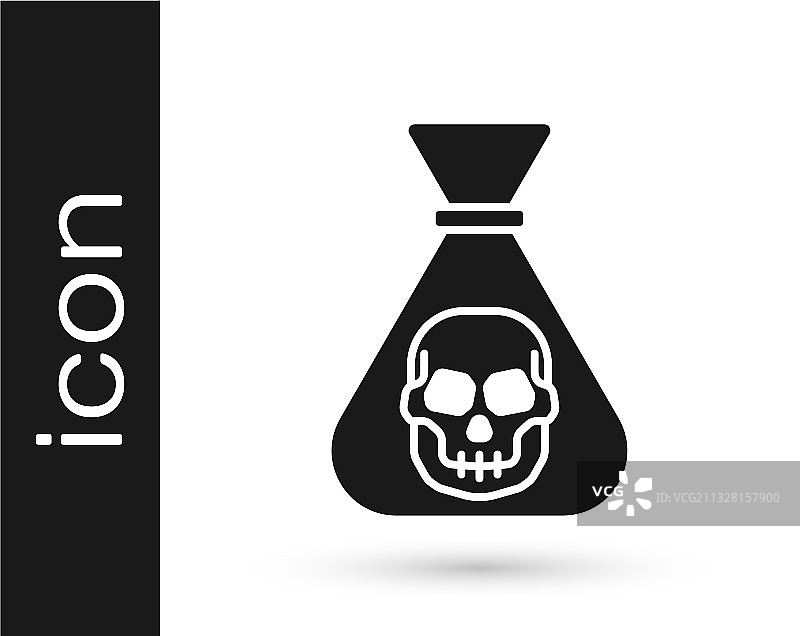 白色背景上的黑色海盗硬币图标图片素材