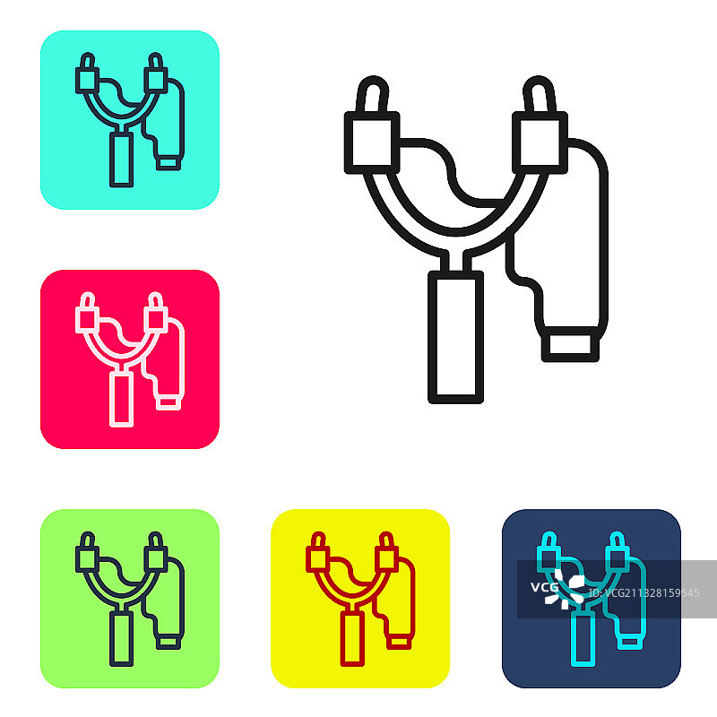 白色背景上的黑色弹弓图标图片素材