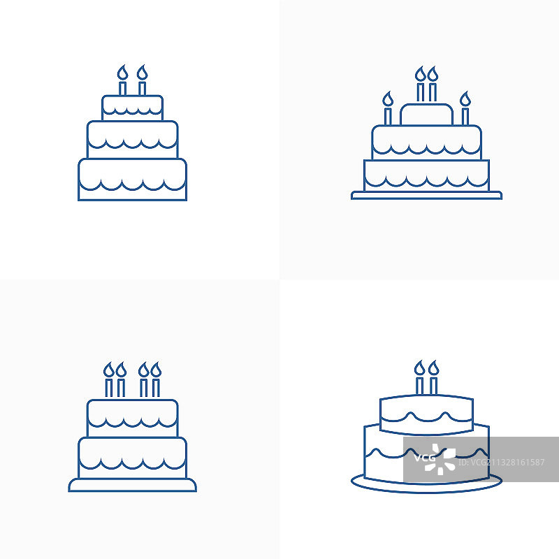 生日蛋糕图标设计模板派对套装图片素材