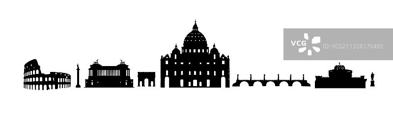 罗马旅游建筑地标套装图片素材