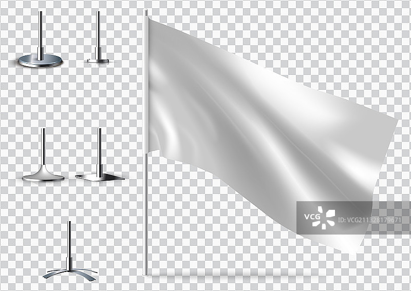 白色旗帜模型图片素材
