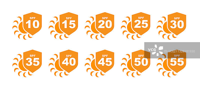 防晒指数保护太阳紫外线防护图标集图片素材