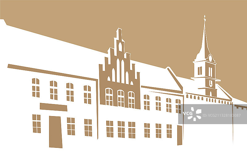 旧城建筑一角图片素材