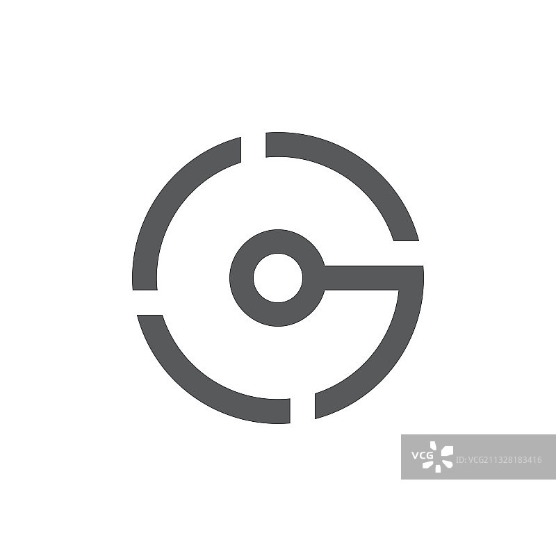 字母G圆形几何线条简约标志图片素材