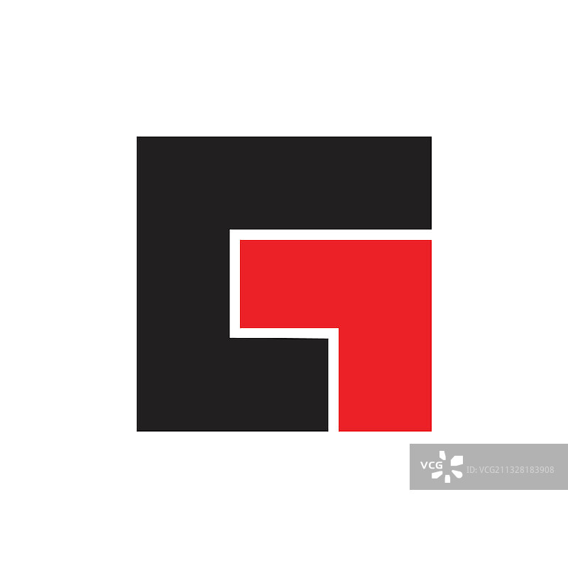 抽象字母G方形简约彩色标志图片素材