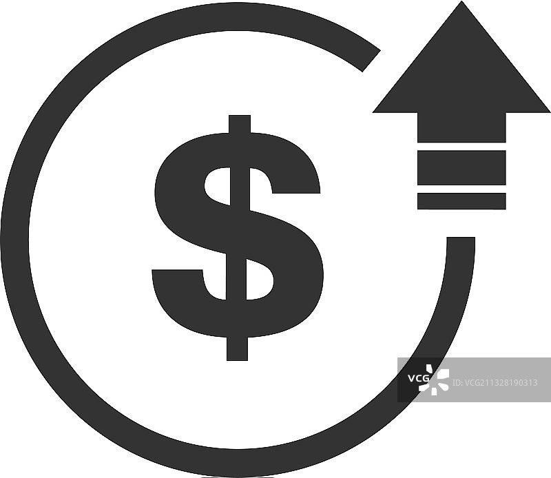 成本符号美元增长图标符号图像图片素材
