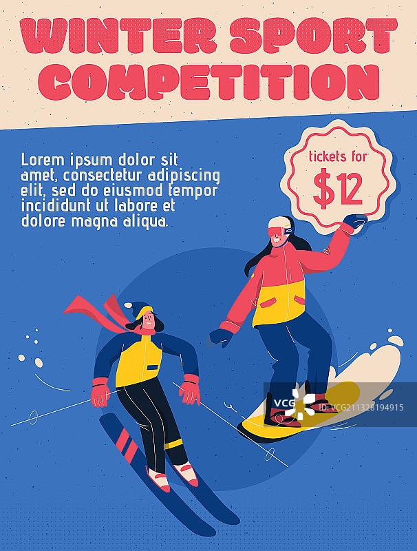 冬季运动比赛概念海报图片素材