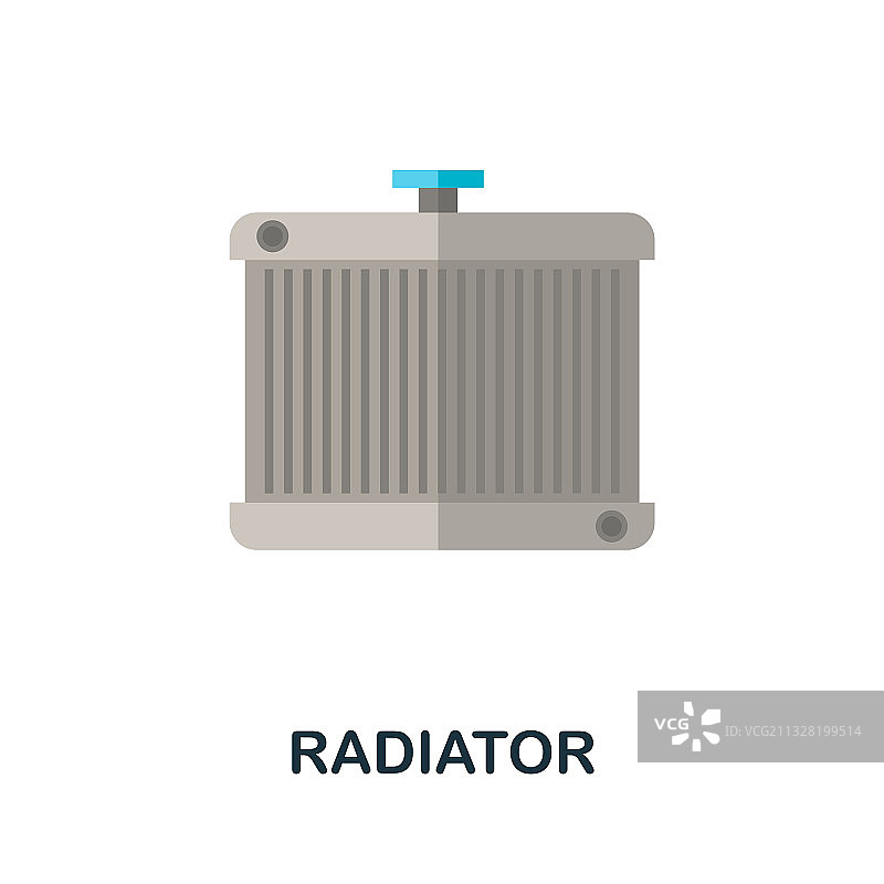 散热器扁平图标，来自汽车的彩色简单元素图片素材