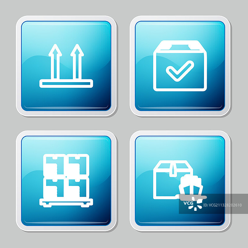 向上标识包裹箱线条元素图片素材