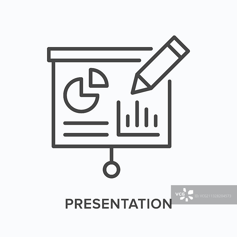 演示扁平线条图标图片素材
