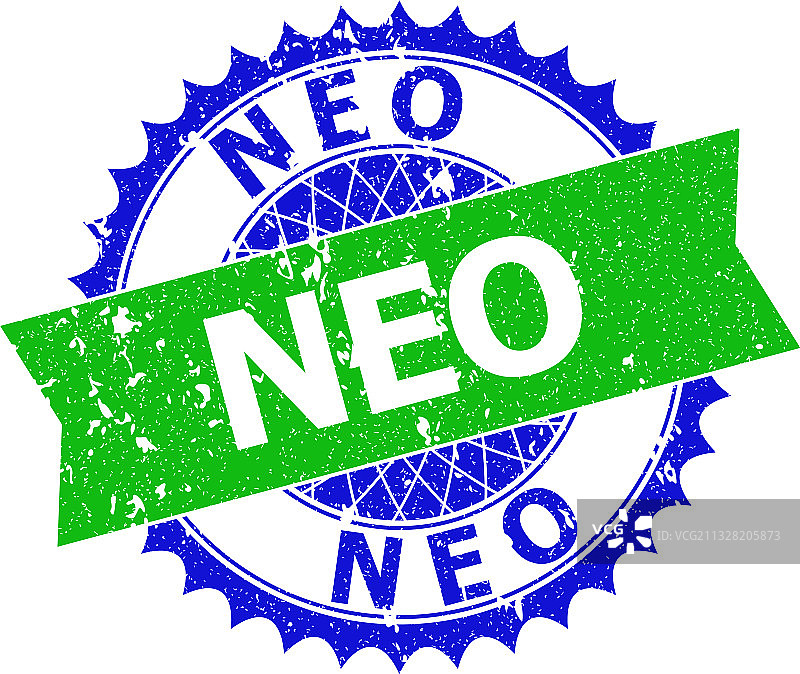 带有不洁水印的NEO双色花环图片素材