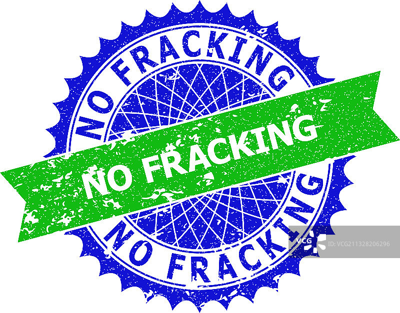 禁止水力压裂双色花环橡胶印章图片素材