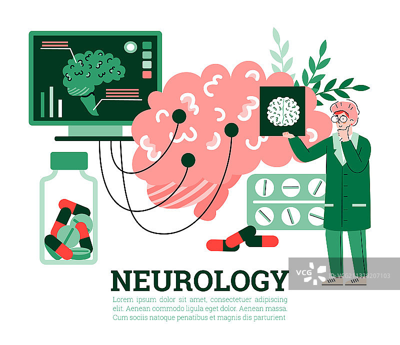 神经科医生研究脑电图扫描图片图片素材