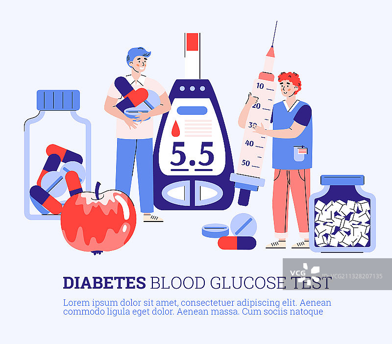 医生为病人进行血糖检测图片素材