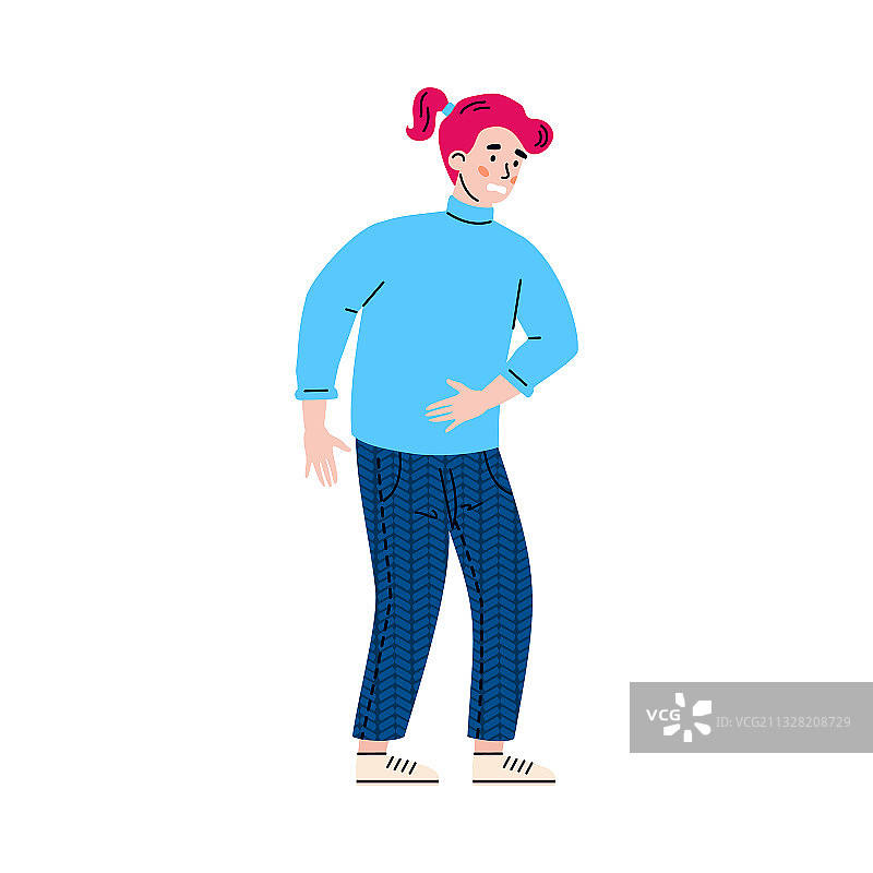 因胃炎而胃痛的女人图片素材