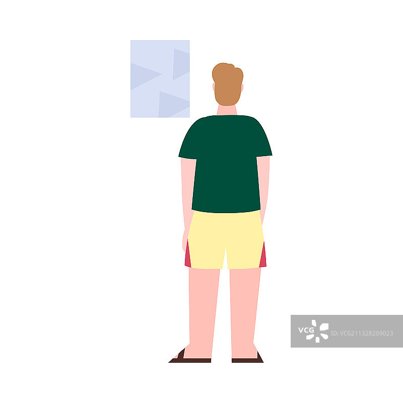 站在照片前的男人背影图片素材