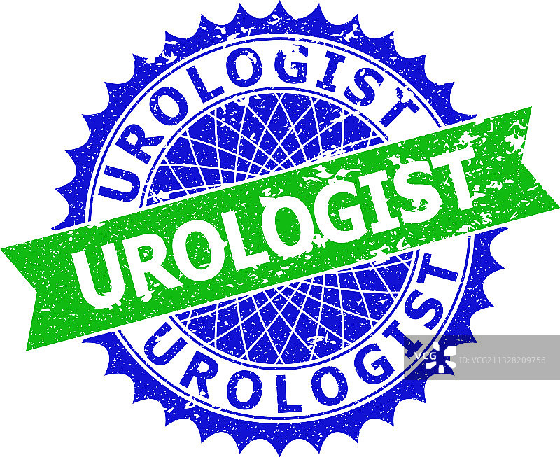 泌尿科医生双色花环印章图片素材