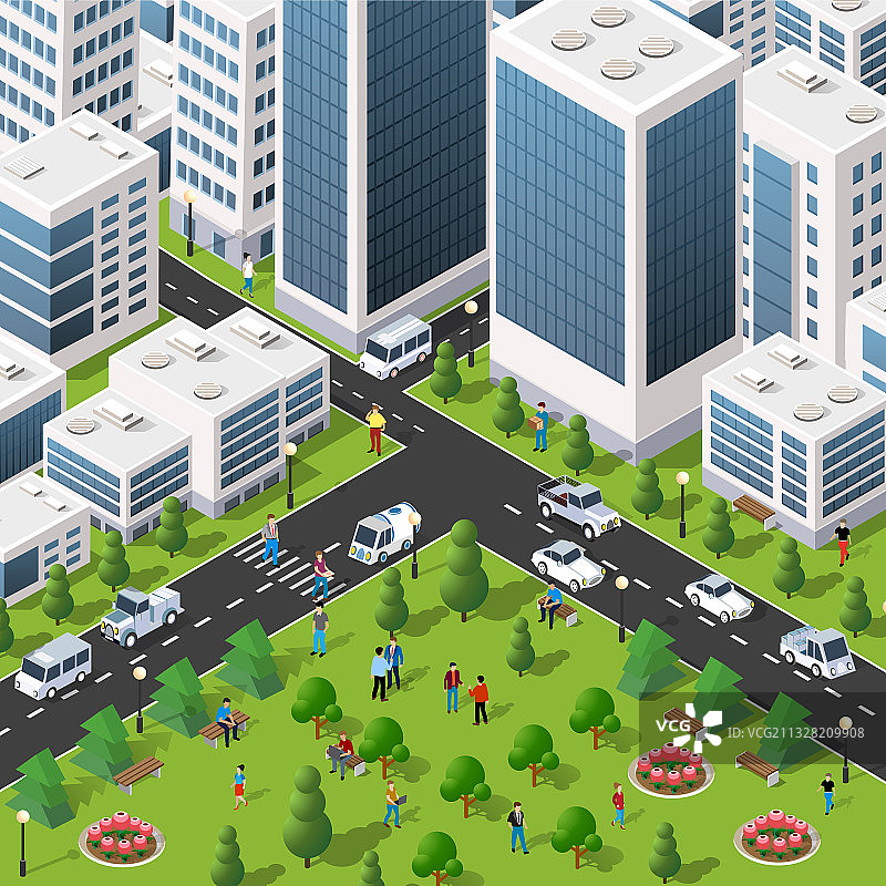 2.5D城市街区图片素材