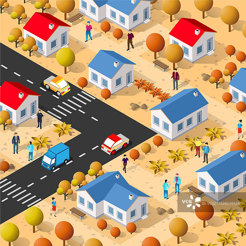 2.5D城市街区图片素材