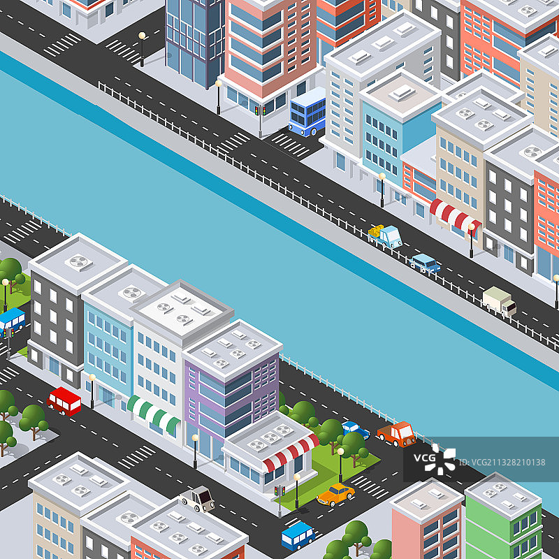 2.5D城市街区图片素材