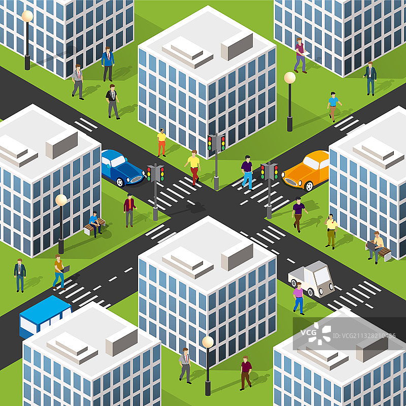 2.5D城市街区图片素材