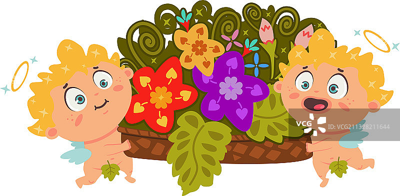 卡通丘比特情侣图片素材