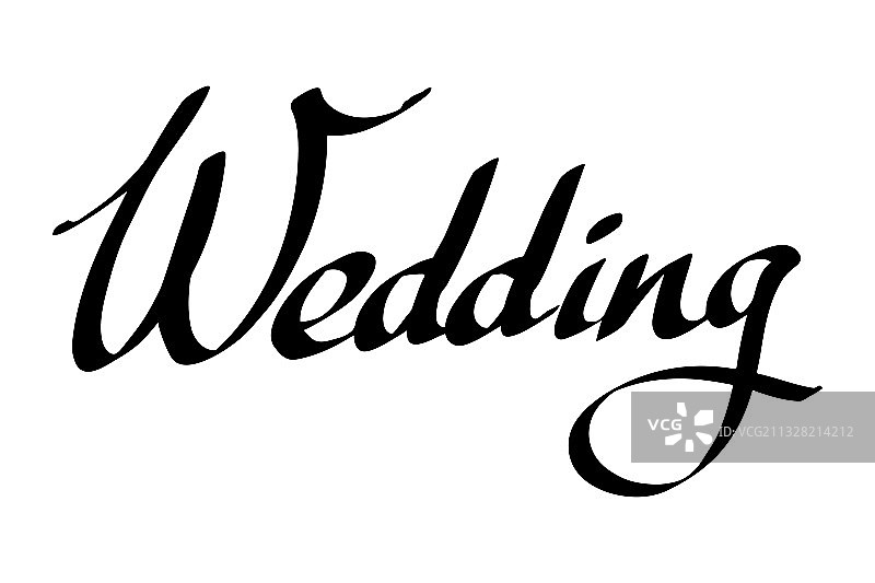 婚礼黑色墨水手写字母图片素材