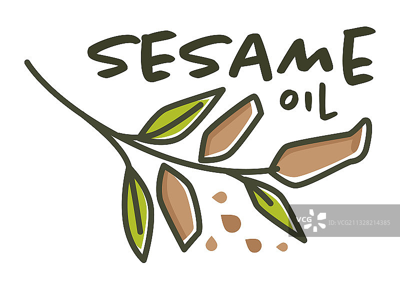 天然有机芝麻油标签图片素材