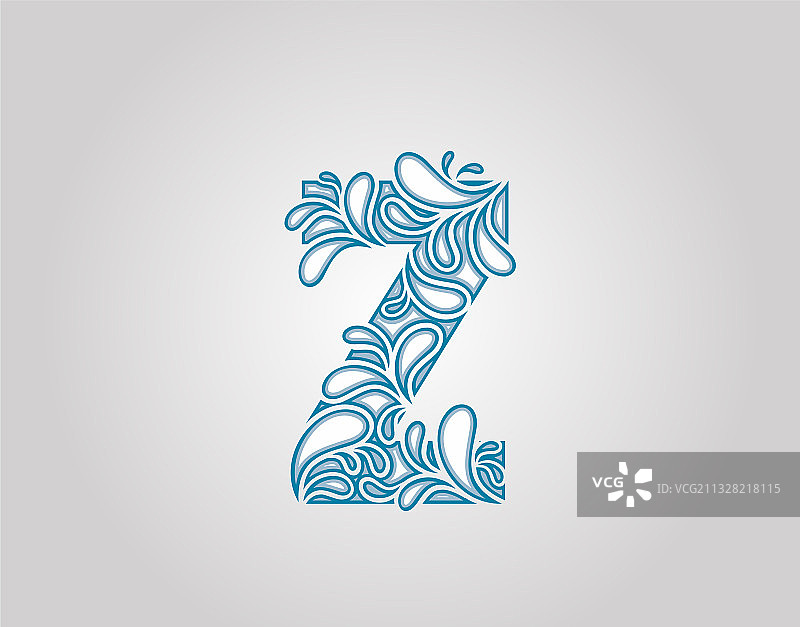 水花飞溅Z字母logo图标图片素材