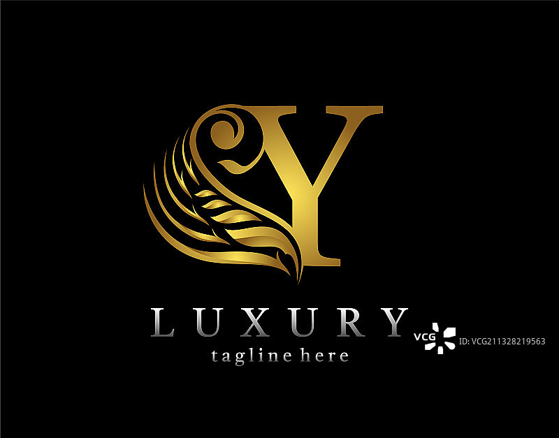金色字母Y奢华美妆装饰图片素材