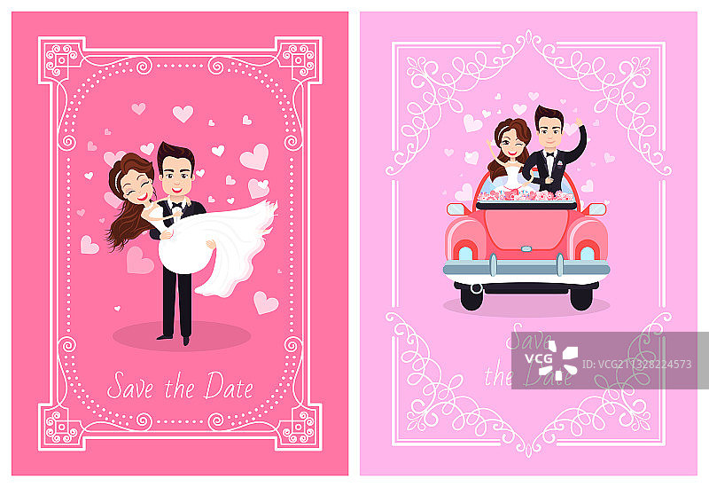 浪漫婚礼主题卡片（新人）图片素材