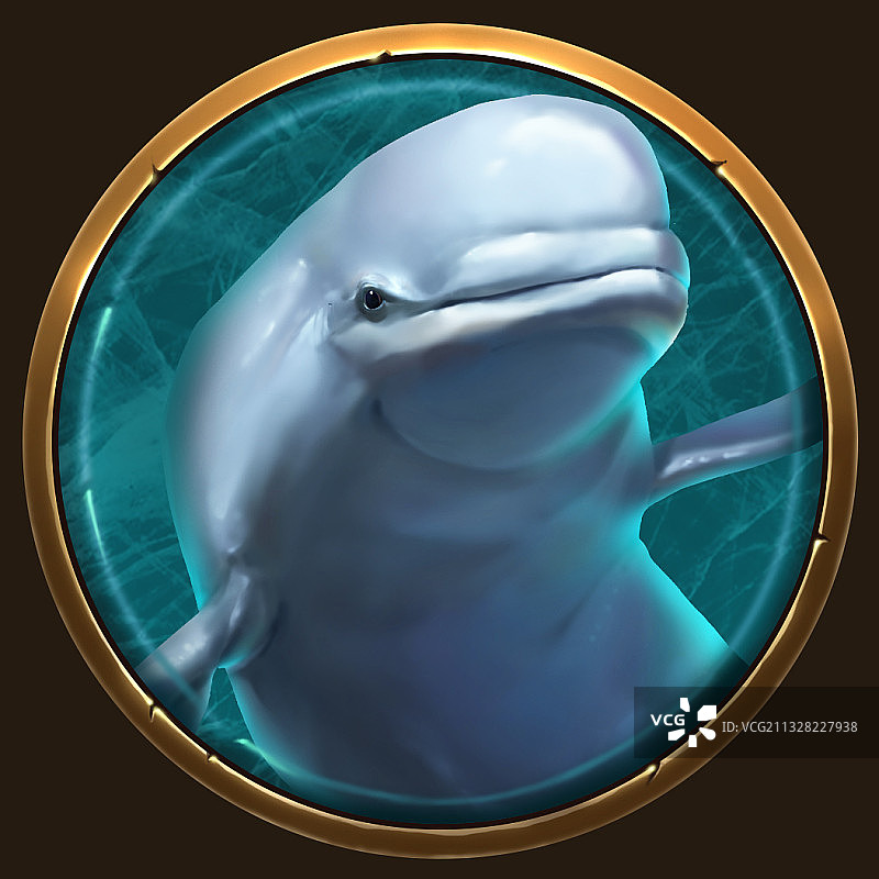 白鲸-精美野生动物头像徽标图片素材