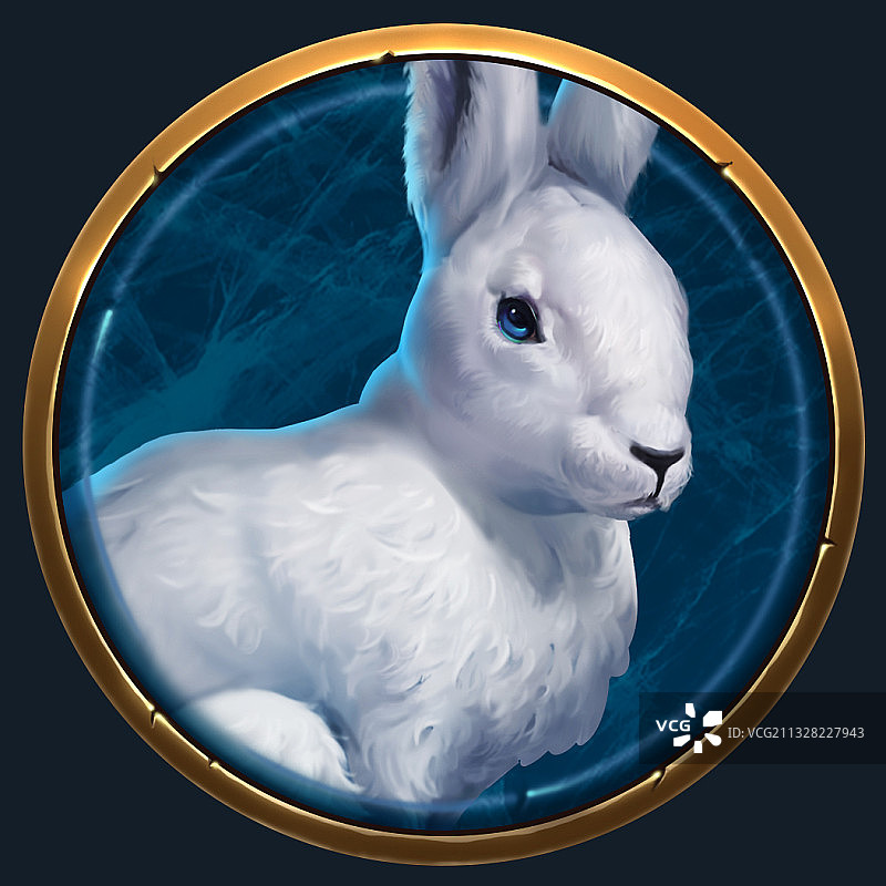 雪兔-精致写实动物头像图片素材
