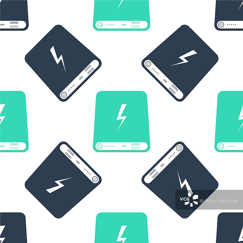 绿色充电宝图标无缝图案图片素材