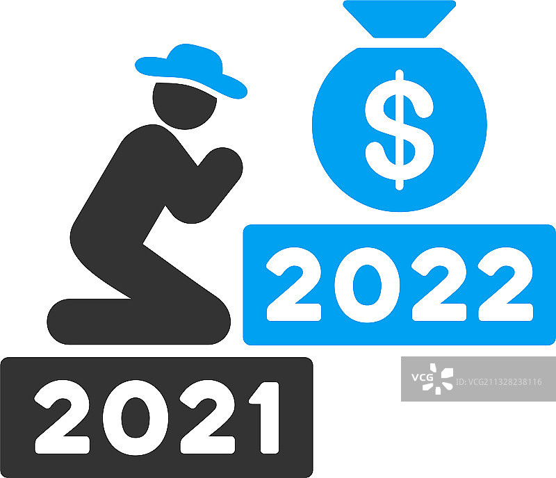 绅士祈祷金钱2022扁平图标图片素材