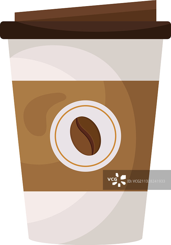 咖啡塑料容器扁平风格图标图片素材