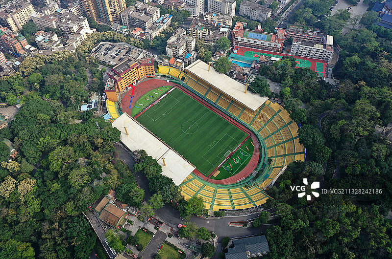 广东省广州市越秀区越秀公园航拍图片素材