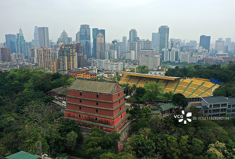 广东省广州市越秀区越秀公园航拍图片素材