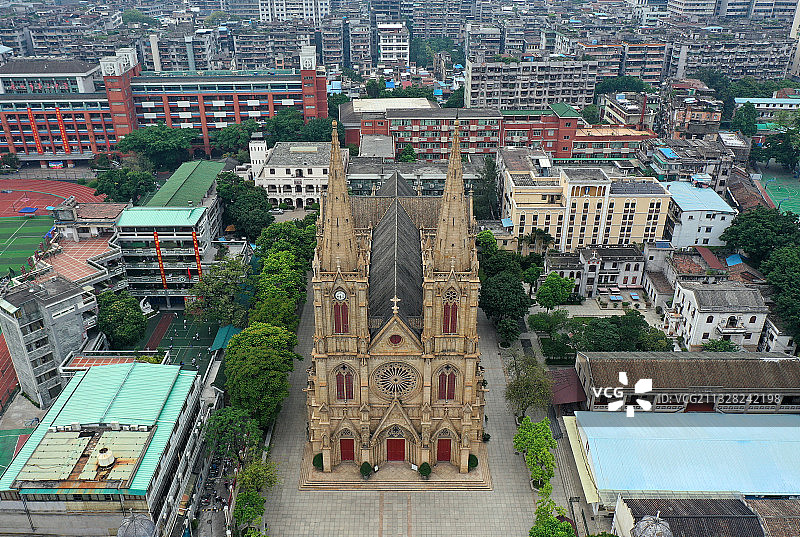 广东省广州市越秀区石室圣心大教堂图片素材