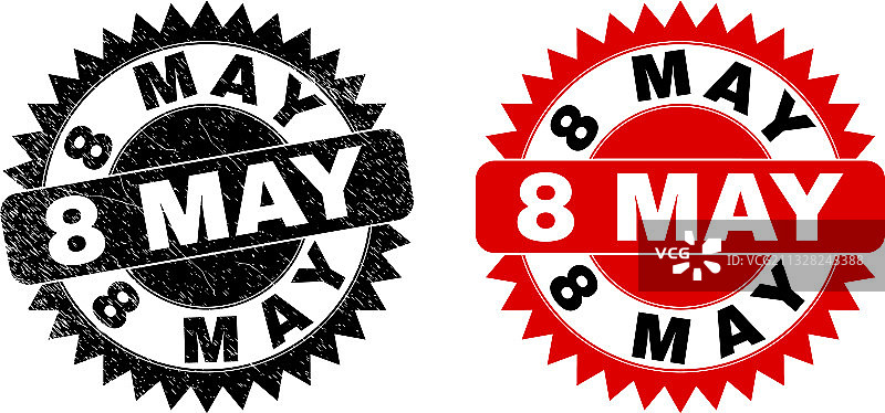 5月8日黑色玫瑰花结复古印章图片素材