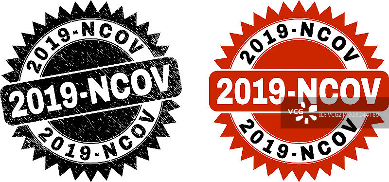带有磨损效果的2019-ncov黑色花环水印图片素材