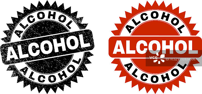 腐蚀表面酒精黑色花环印章图片素材