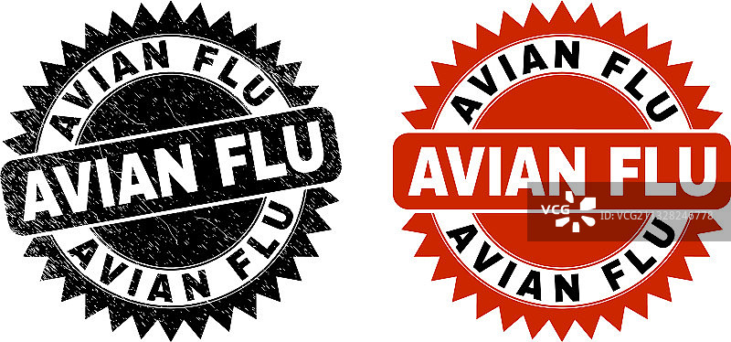 禽流感黑色花环印章图片素材