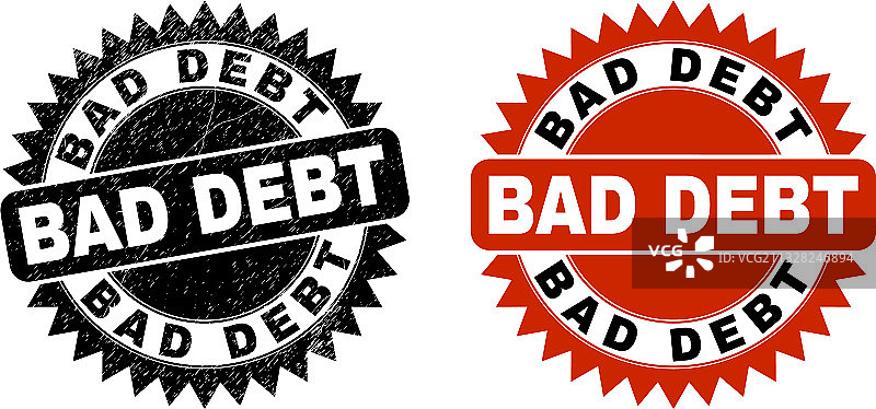 具有不干净风格的坏账黑色花环印章图片素材