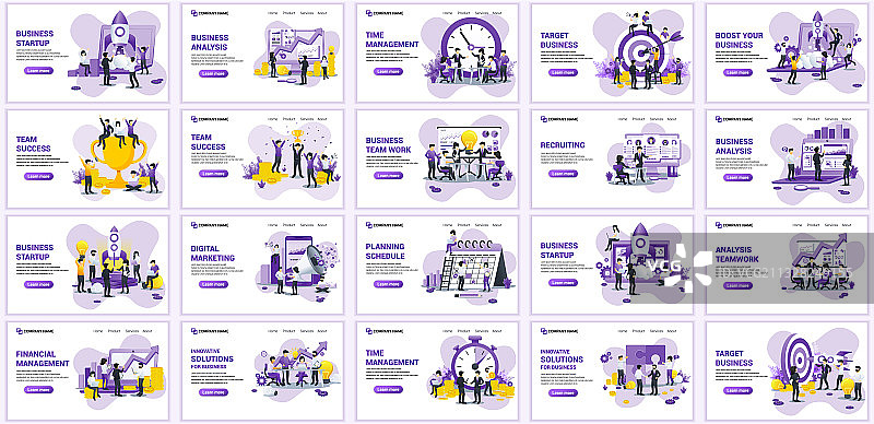 大型着陆页设计模板图片素材