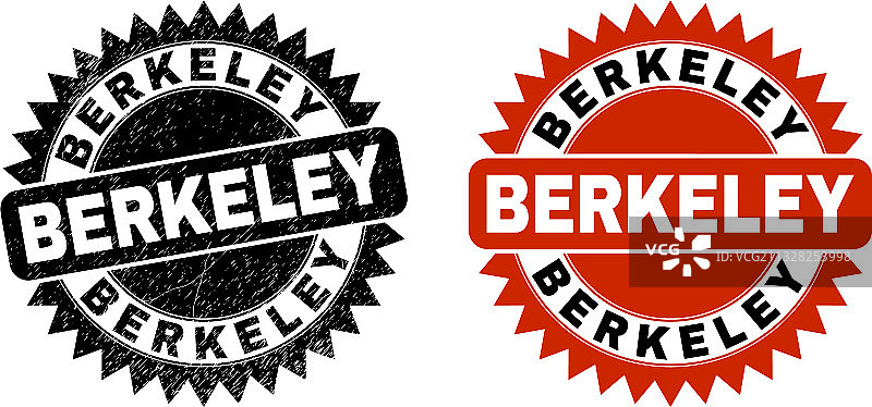 带有粗糙风格的伯克利黑色花结印章图片素材